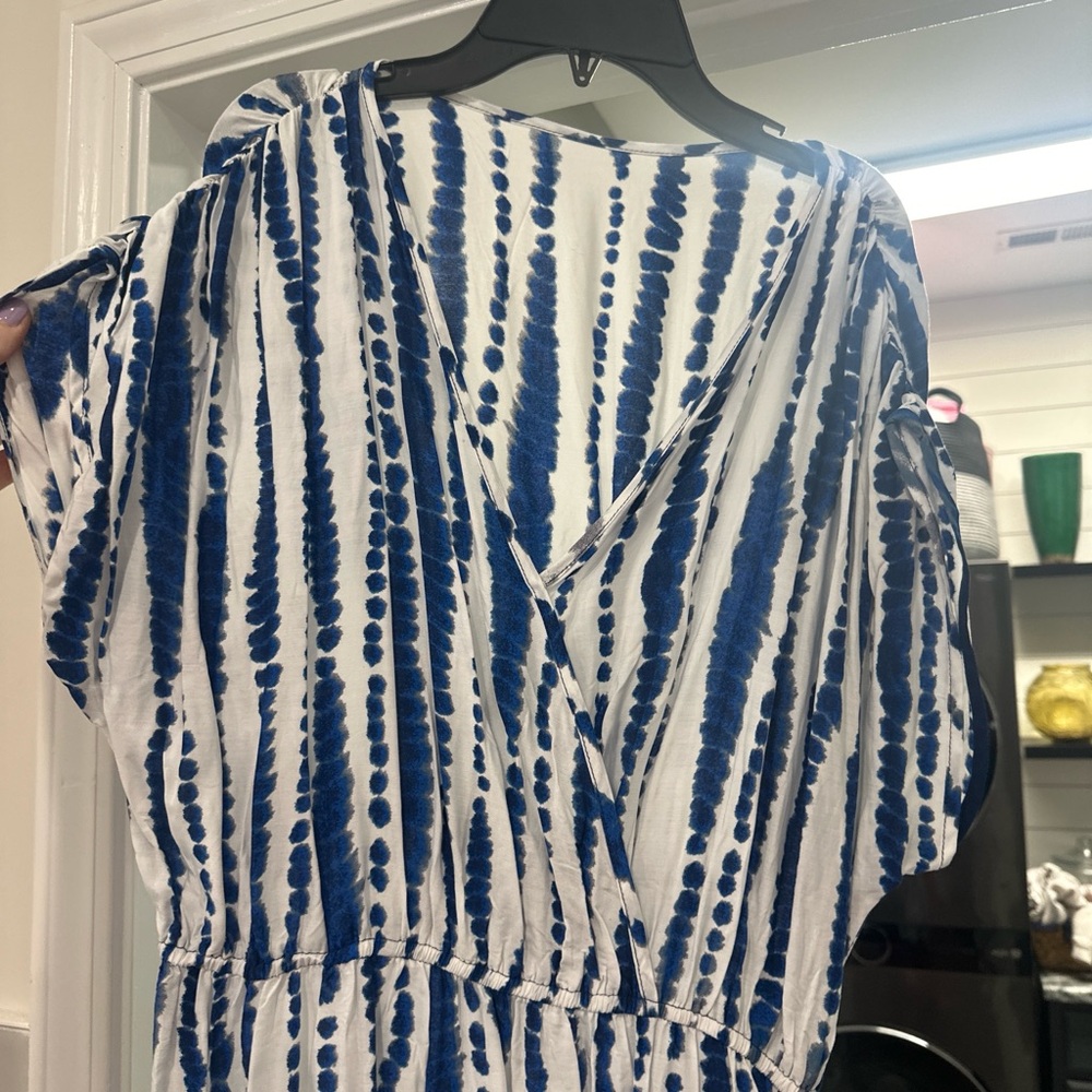 Cupshe Blue and White Maxi Dress